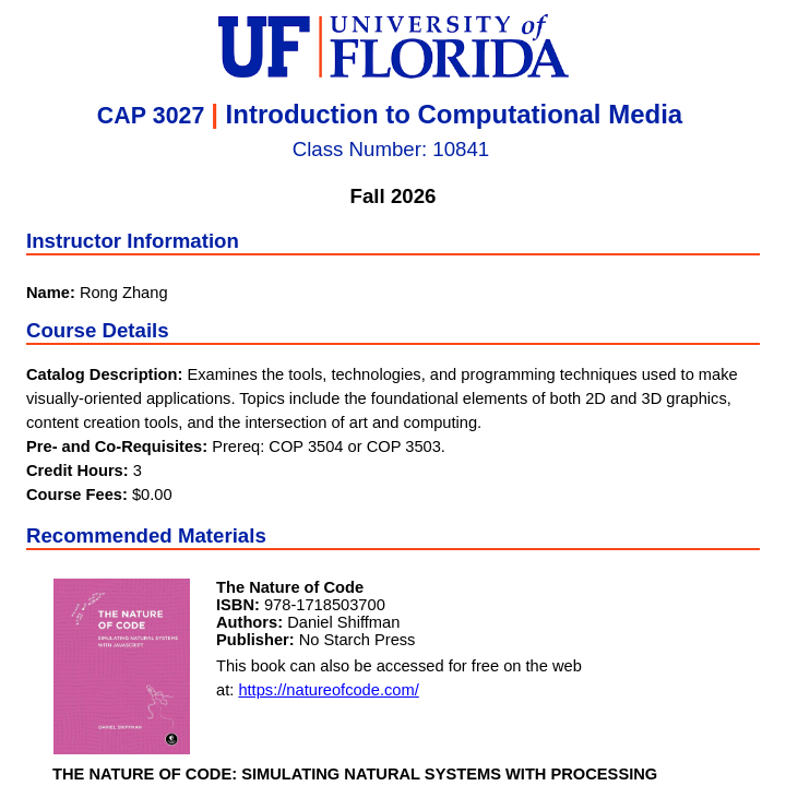 University of Florida - Simple Syllabus